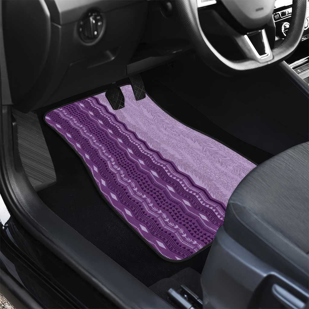 Vintage Violet Hawaiian Traditional Kapa Mix Flowers Lei Car Mats