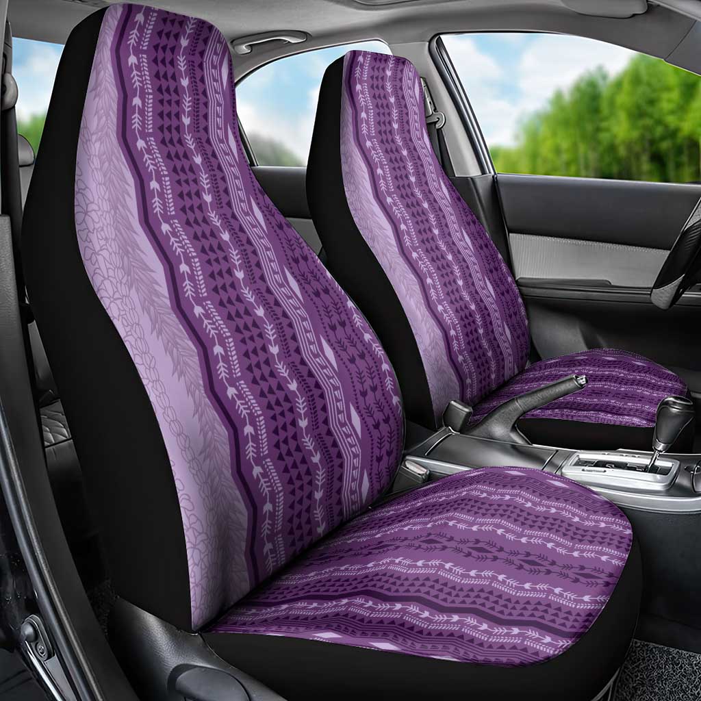 Vintage Violet Hawaiian Traditional Kapa Mix Flowers Lei Car Seat Cover