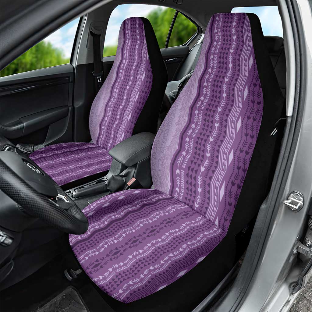 Vintage Violet Hawaiian Traditional Kapa Mix Flowers Lei Car Seat Cover