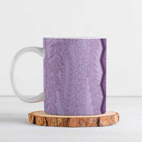 Vintage Violet Hawaiian Traditional Kapa Mix Flowers Lei Ceramic Mug