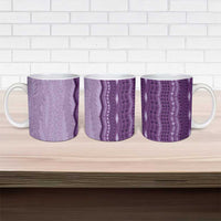 Vintage Violet Hawaiian Traditional Kapa Mix Flowers Lei Ceramic Mug