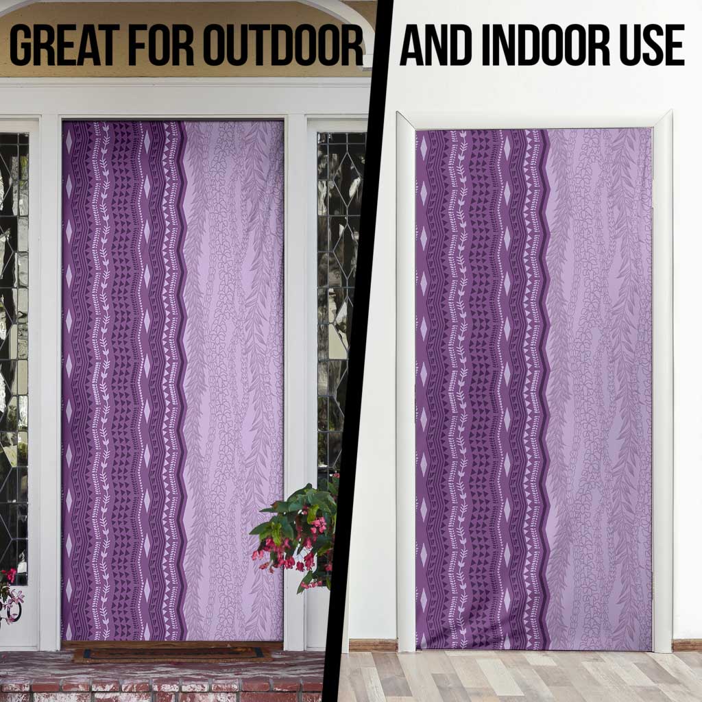 Vintage Violet Hawaiian Traditional Kapa Mix Flowers Lei Door Cover
