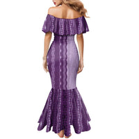 Vintage Violet Hawaiian Traditional Kapa Mix Flowers Lei Family Matching Mermaid Dress and Hawaiian Shirt LT7 - Polynesian Pride