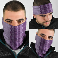 Vintage Violet Hawaiian Traditional Kapa Mix Flowers Lei Neck Gaiter
