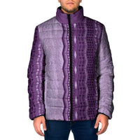 Vintage Violet Hawaiian Traditional Kapa Mix Flowers Lei Padded Jacket