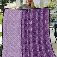 Vintage Violet Hawaiian Traditional Kapa Mix Flowers Lei Quilt