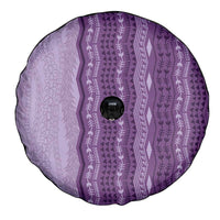 Vintage Violet Hawaiian Traditional Kapa Mix Flowers Lei Spare Tire Cover