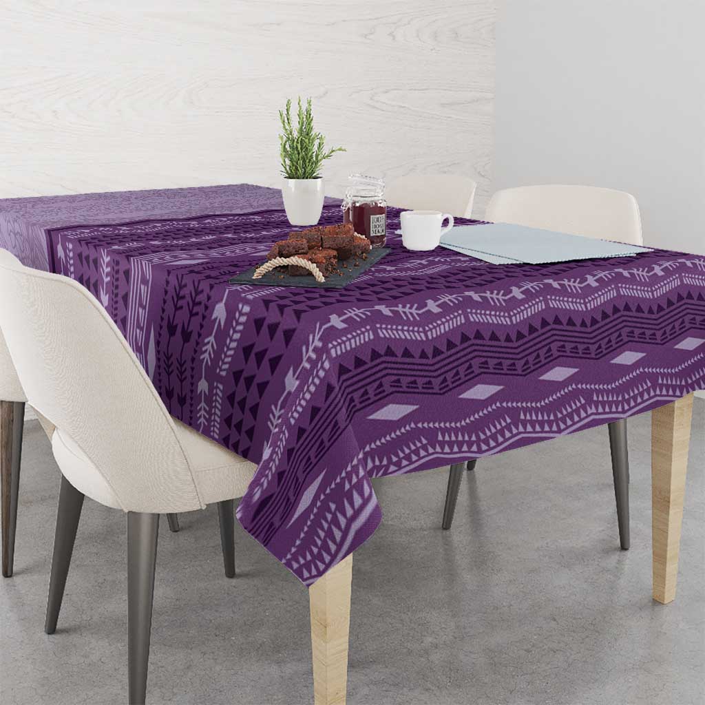 Vintage Violet Hawaiian Traditional Kapa Mix Flowers Lei Tablecloth