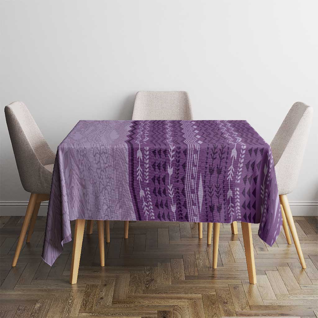Vintage Violet Hawaiian Traditional Kapa Mix Flowers Lei Tablecloth