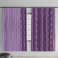 Vintage Violet Hawaiian Traditional Kapa Mix Flowers Lei Window Curtain