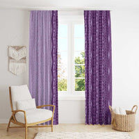 Vintage Violet Hawaiian Traditional Kapa Mix Flowers Lei Window Curtain