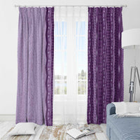 Vintage Violet Hawaiian Traditional Kapa Mix Flowers Lei Window Curtain