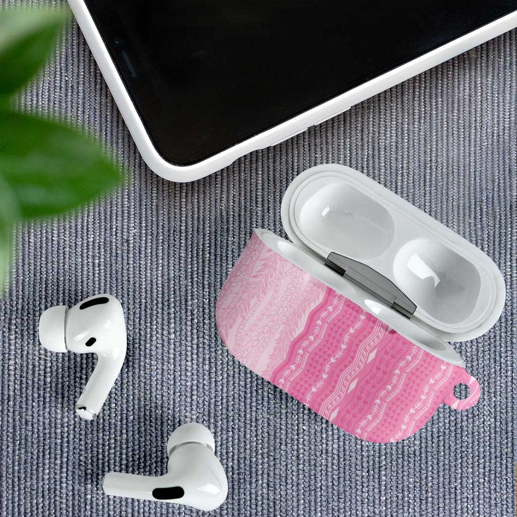 Vintage Pink Hawaiian Traditional Kapa Mix Flowers Lei AirPods Case