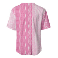 Vintage Pink Hawaiian Traditional Kapa Mix Flowers Lei Baseball Jersey