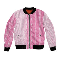 Vintage Pink Hawaiian Traditional Kapa Mix Flowers Lei Bomber Jacket