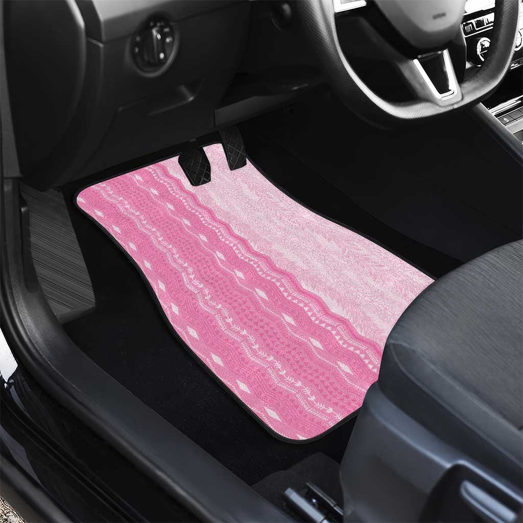 Vintage Pink Hawaiian Traditional Kapa Mix Flowers Lei Car Mats
