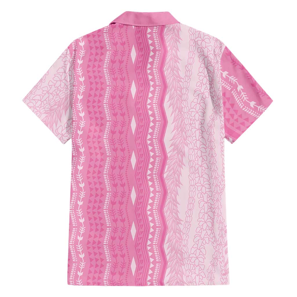 Vintage Pink Hawaiian Traditional Kapa Mix Flowers Lei Hawaiian Shirt