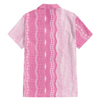 Vintage Pink Hawaiian Traditional Kapa Mix Flowers Lei Hawaiian Shirt