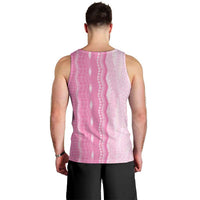 Vintage Pink Hawaiian Traditional Kapa Mix Flowers Lei Men Tank Top