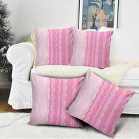 Vintage Pink Hawaiian Traditional Kapa Mix Flowers Lei Pillow Cover