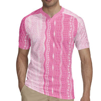 Vintage Pink Hawaiian Traditional Kapa Mix Flowers Lei Rugby Jersey