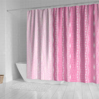 Vintage Pink Hawaiian Traditional Kapa Mix Flowers Lei Shower Curtain