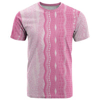 Vintage Pink Hawaiian Traditional Kapa Mix Flowers Lei T Shirt