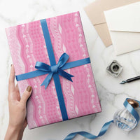 Vintage Pink Hawaiian Traditional Kapa Mix Flowers Lei Wrapping Paper