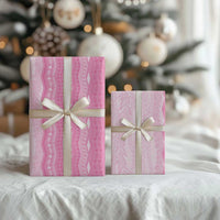 Vintage Pink Hawaiian Traditional Kapa Mix Flowers Lei Wrapping Paper