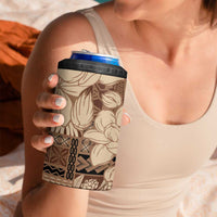 Samoa Women's Day 4 in 1 Can Cooler Tumbler Tiale Flower Mix Siapo Tapa
