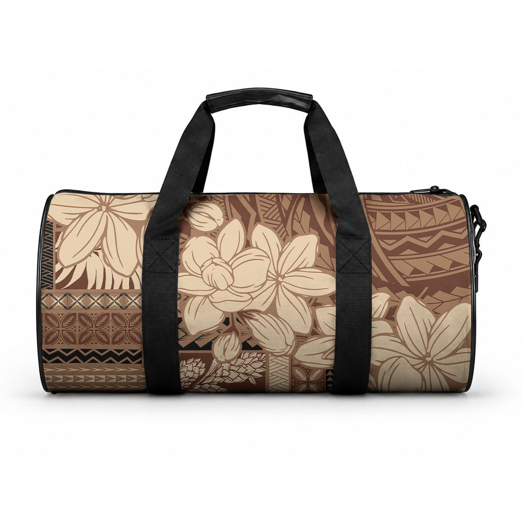 Samoa Women's Day Duffle Bag Tiale Flower Mix Siapo Tapa