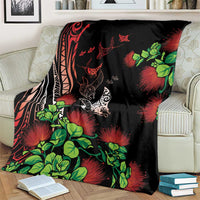 Aloha Hawaii Manta Rays Blanket Red Ohia Lehua