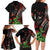 Aloha Hawaii Manta Rays Family Matching Long Sleeve Bodycon Dress and Hawaiian Shirt Red Ohia Lehua