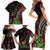 Aloha Hawaii Manta Rays Family Matching Short Sleeve Bodycon Dress and Hawaiian Shirt Red Ohia Lehua