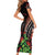 Aloha Hawaii Manta Rays Family Matching Short Sleeve Bodycon Dress and Hawaiian Shirt Red Ohia Lehua