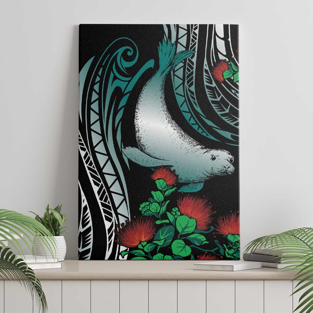 Aloha Hawaii Monk Seal Canvas Wall Art Mix Ohia Lehua