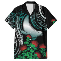 Aloha Hawaii Monk Seal Family Matching Long Sleeve Bodycon Dress and Hawaiian Shirt Mix Ohia Lehua