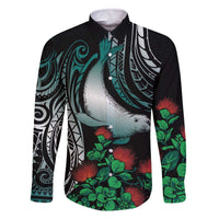 Aloha Hawaii Monk Seal Family Matching Off The Shoulder Long Sleeve Dress and Hawaiian Shirt Mix Ohia Lehua