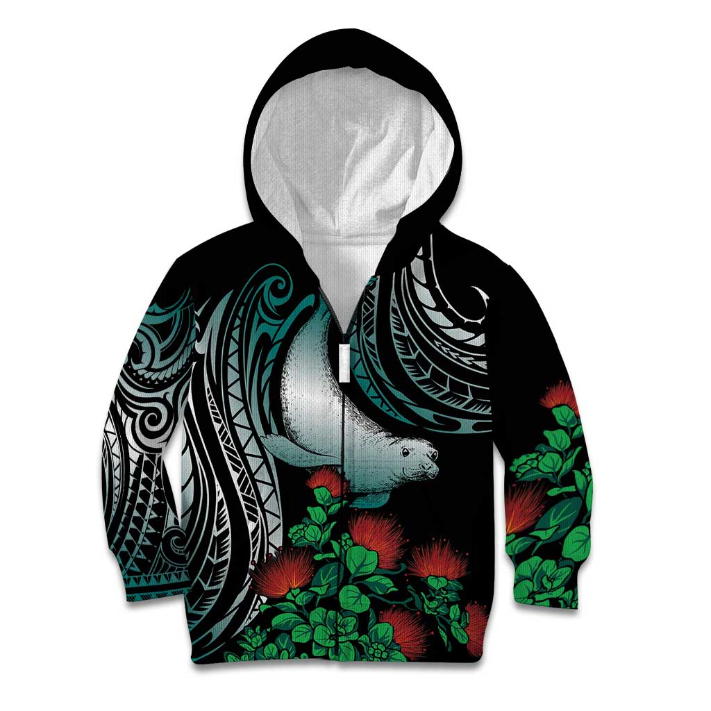Aloha Hawaii Monk Seal Kid Hoodie Mix Ohia Lehua
