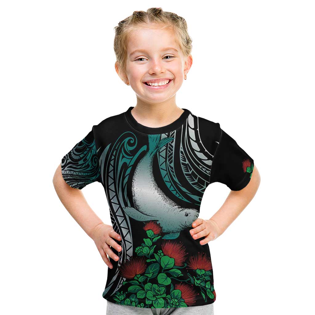 Aloha Hawaii Monk Seal Kid T Shirt Mix Ohia Lehua