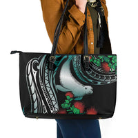 Aloha Hawaii Monk Seal Leather Tote Bag Mix Ohia Lehua