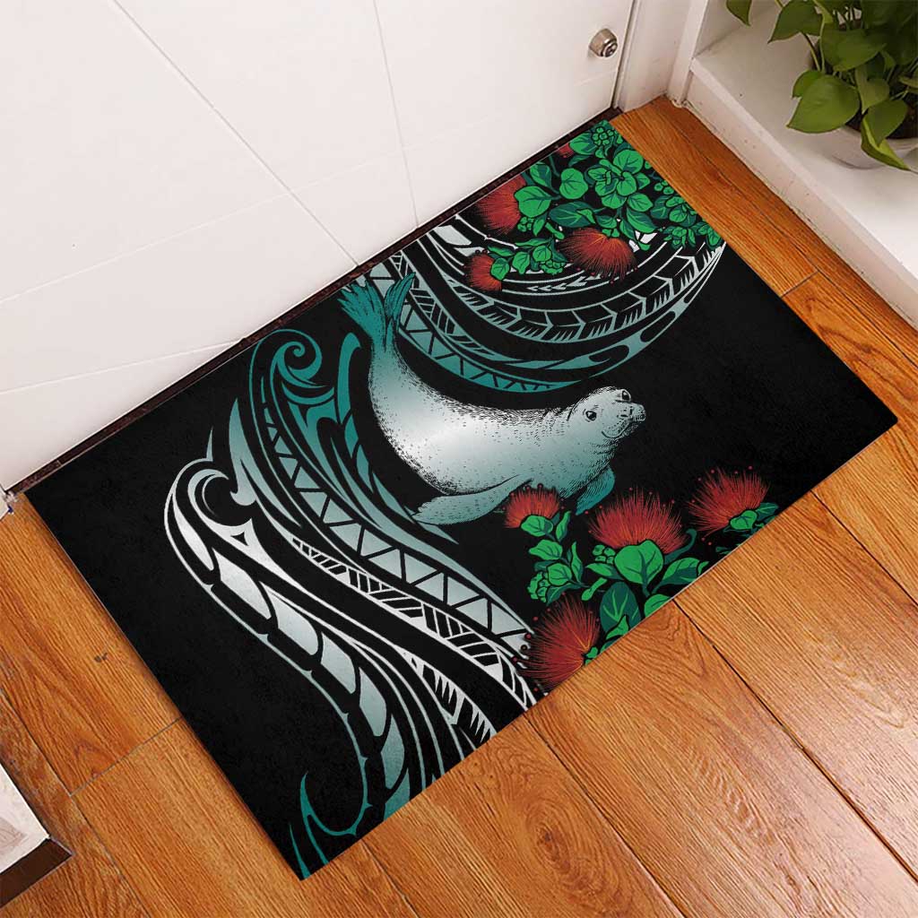 Aloha Hawaii Monk Seal Rubber Doormat Mix Ohia Lehua