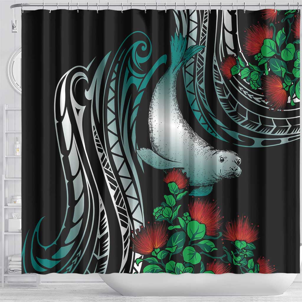 Aloha Hawaii Monk Seal Shower Curtain Mix Ohia Lehua