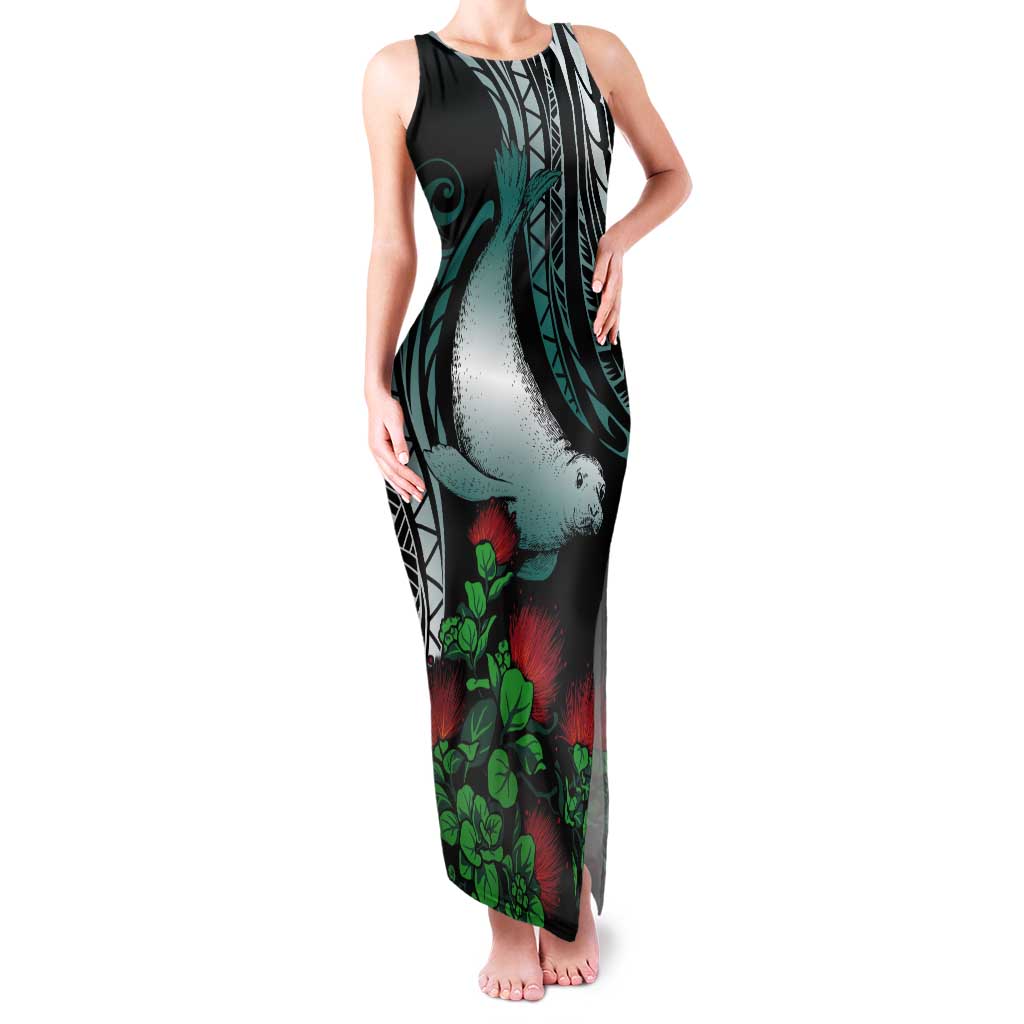 Aloha Hawaii Monk Seal Tank Maxi Dress Mix Ohia Lehua