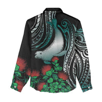 Aloha Hawaii Monk Seal Women Casual Shirt Mix Ohia Lehua