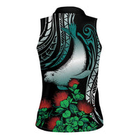 Aloha Hawaii Monk Seal Women Sleeveless Polo Shirt Mix Ohia Lehua