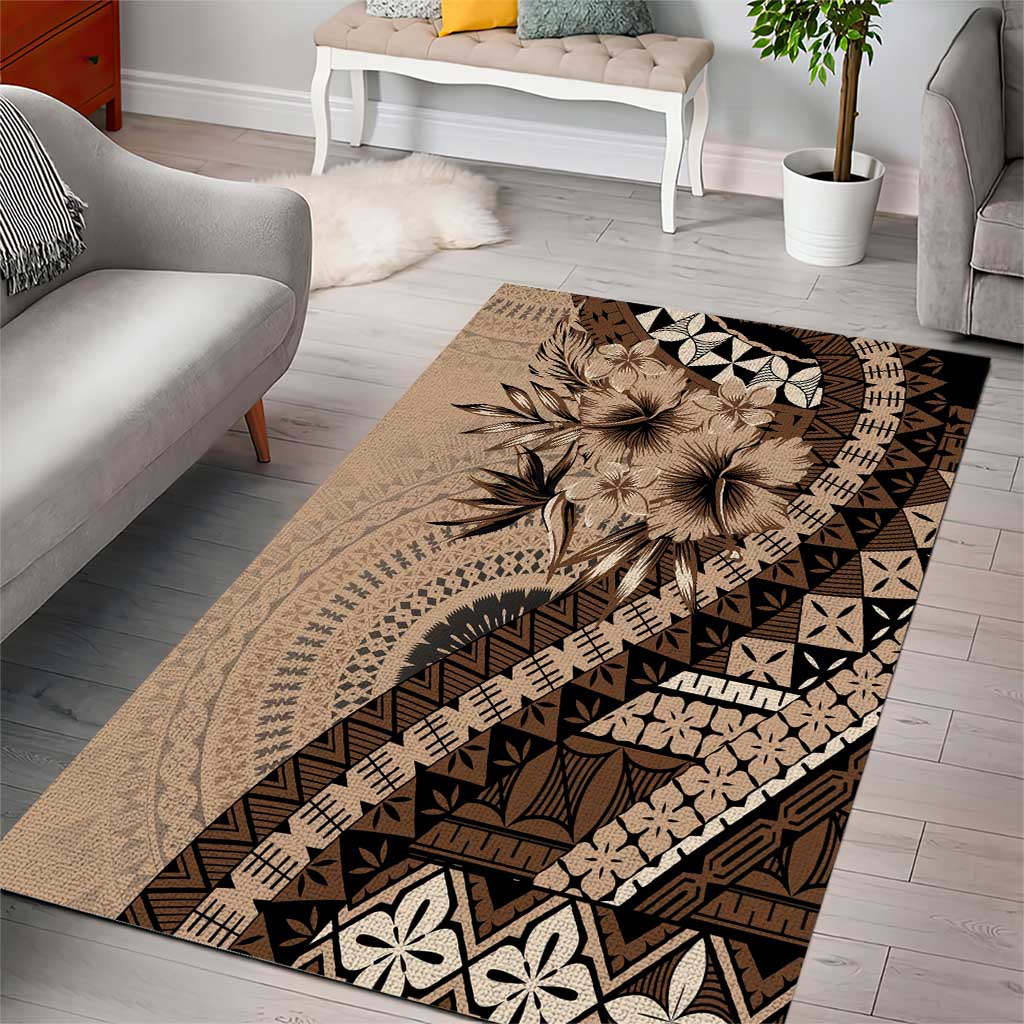 Bula Fiji Area Rug Mocha Brown Kaivity Masi Tapa