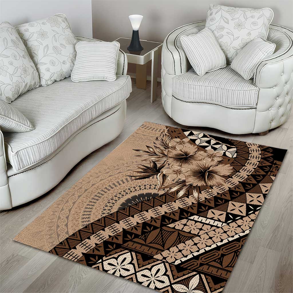 Bula Fiji Area Rug Mocha Brown Kaivity Masi Tapa