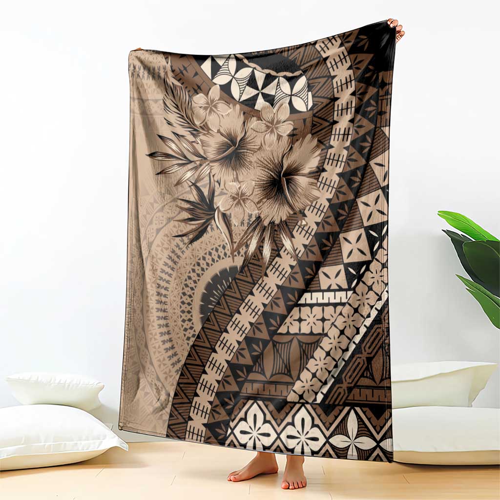Bula Fiji Blanket Mocha Brown Kaivity Masi Tapa