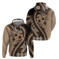 Bula Fiji Hoodie Mocha Brown Kaivity Masi Tapa